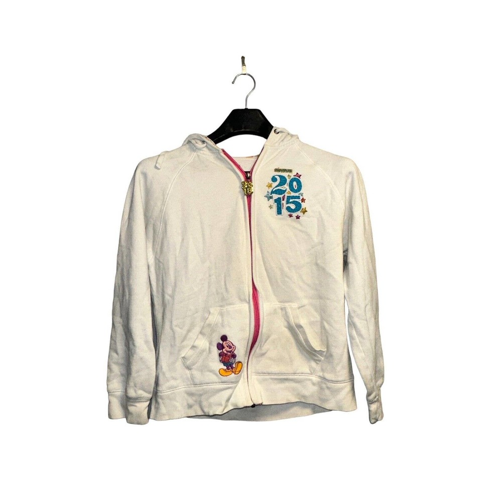Disney Parks 2015 Commemorative Zip Up Hooded Sweatshirt Size Large